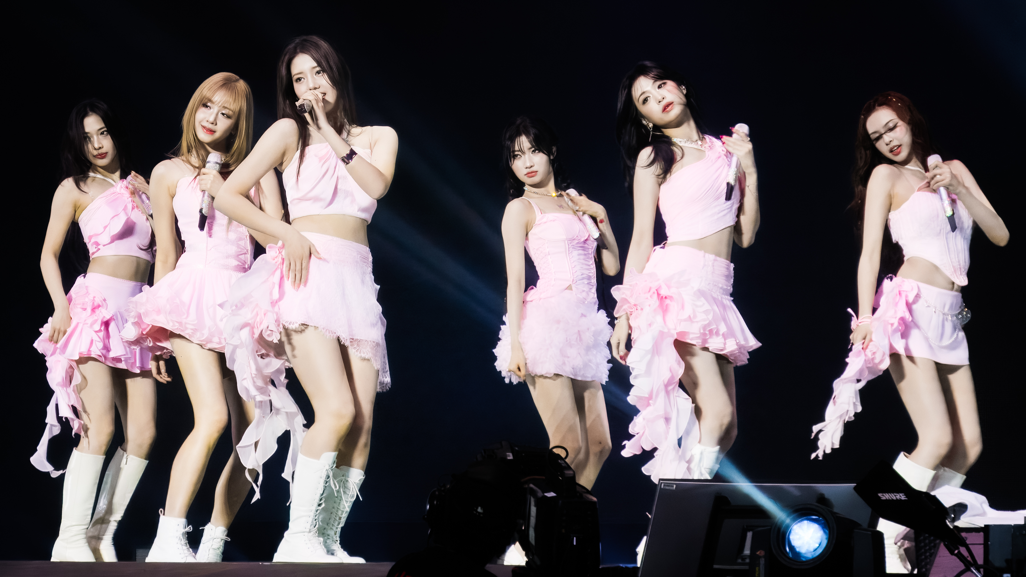 Six BABYMONSTER performers on stage in Seattle on September 12, 2025