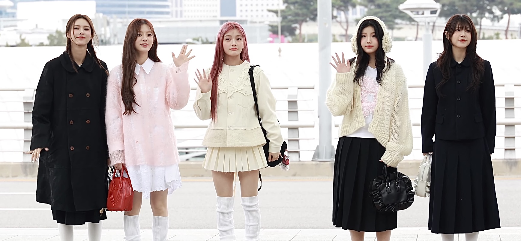 The five members of ILLIT at Incheon Airport on November 20, 2024